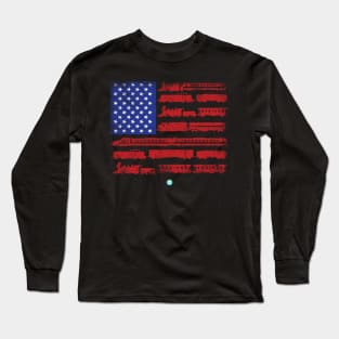 Train Sleep Commuter Locomotive Gift - American Flag Gift Long Sleeve T-Shirt